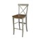 International Concepts Round 36 in Rd Extension Dining Table, 4 X-back Bar Height Stools, Hickory/Stone, 36 W, 48 L, Wood K41-36RXT-27B-S6133-4 - alternate 4